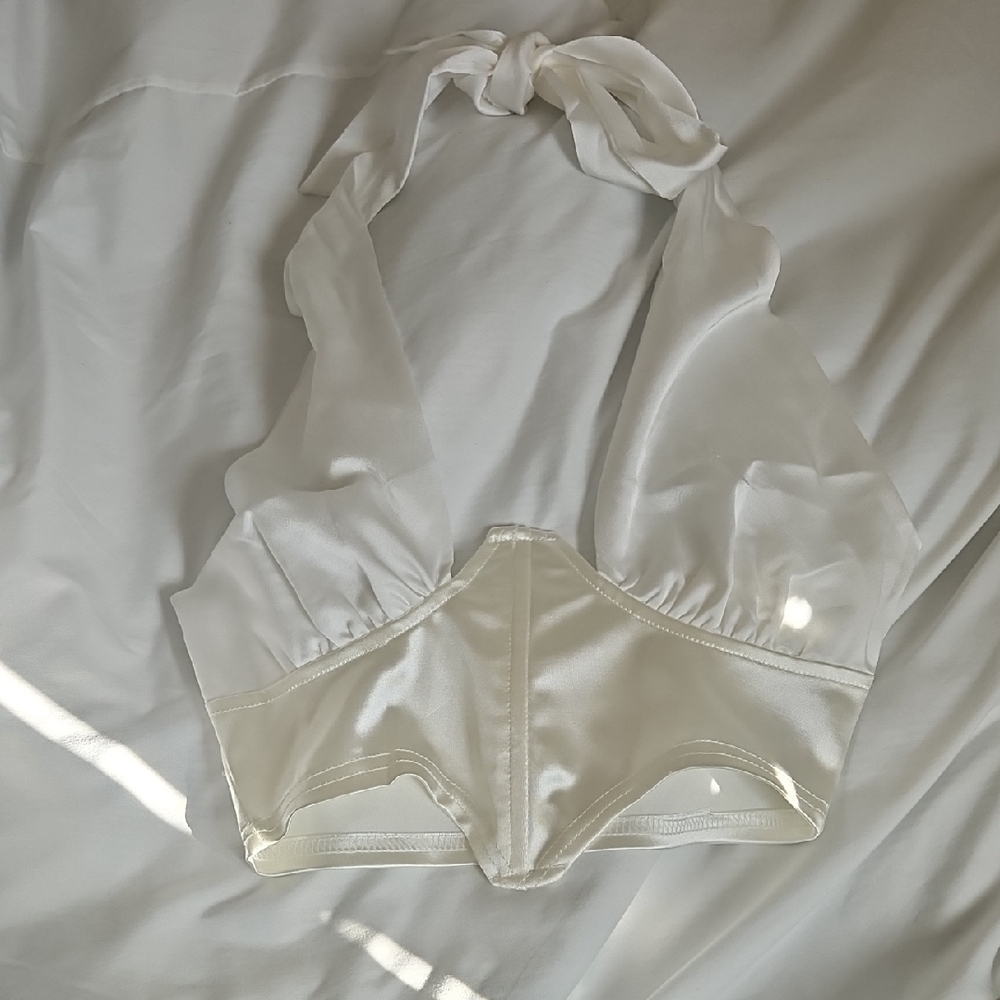 Elegant White Satin Top